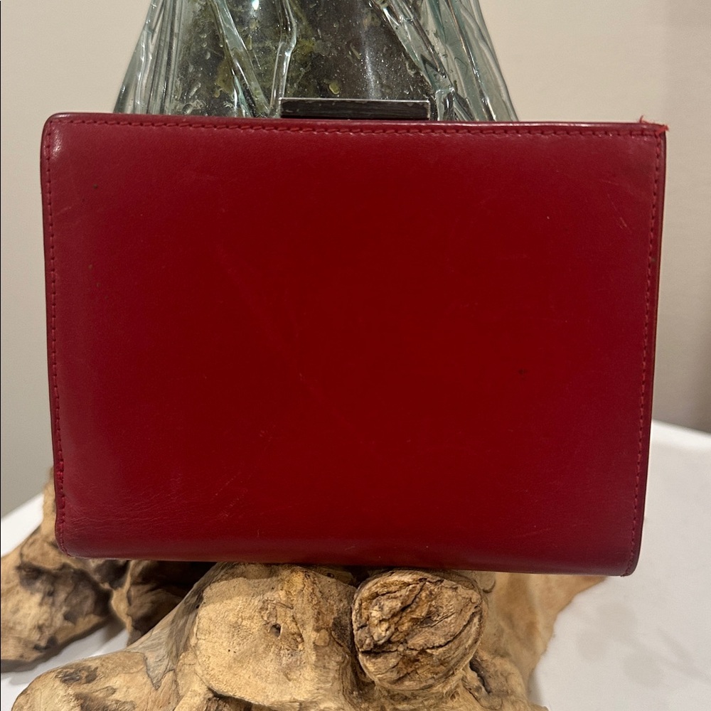 Coach Vintage Cherry Red Leather Kiss Lock Wallet - Picture 5 of 8